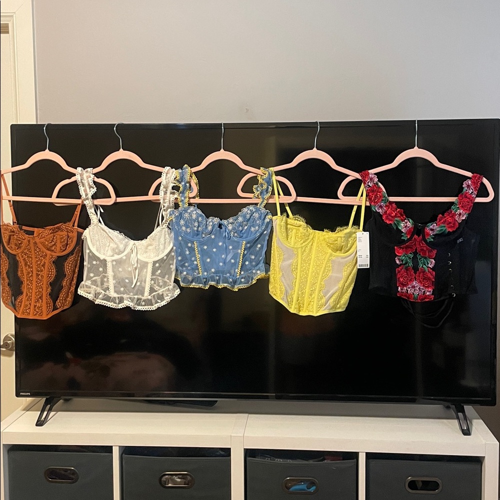 Urban Outfitters Crop Tops - Black, Yellow, Blue, White, Brown